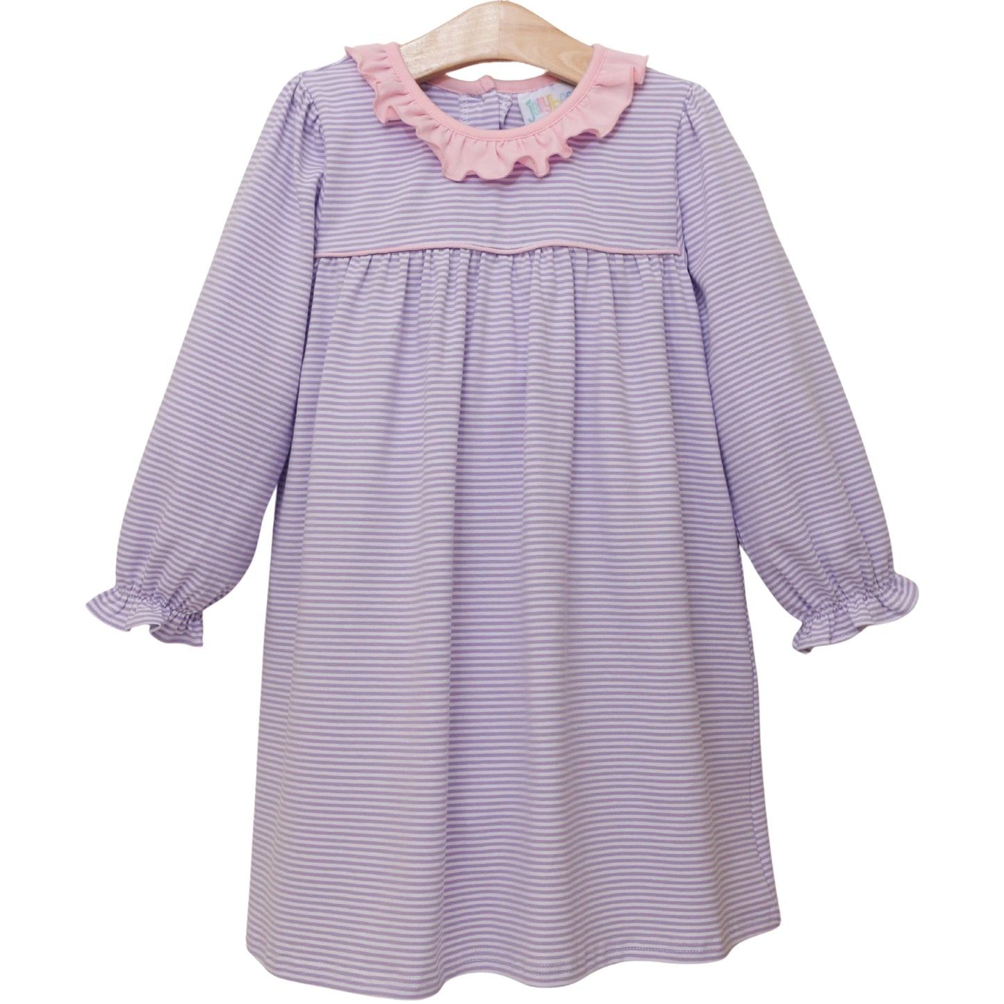Audrey Dress- Lavender Stripe/Light Pink