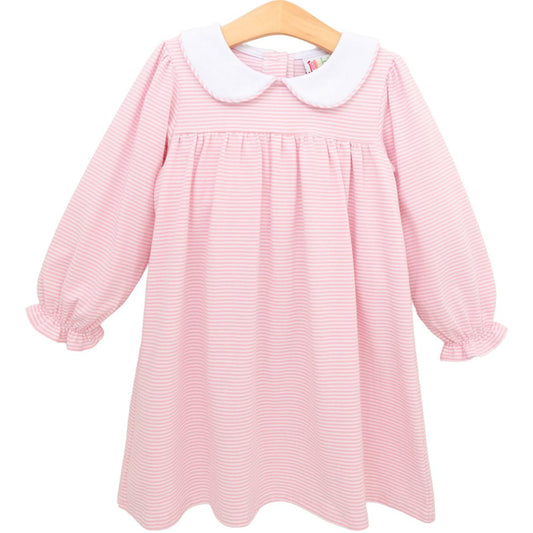 Lottie Dress- Light Pink Stripe
