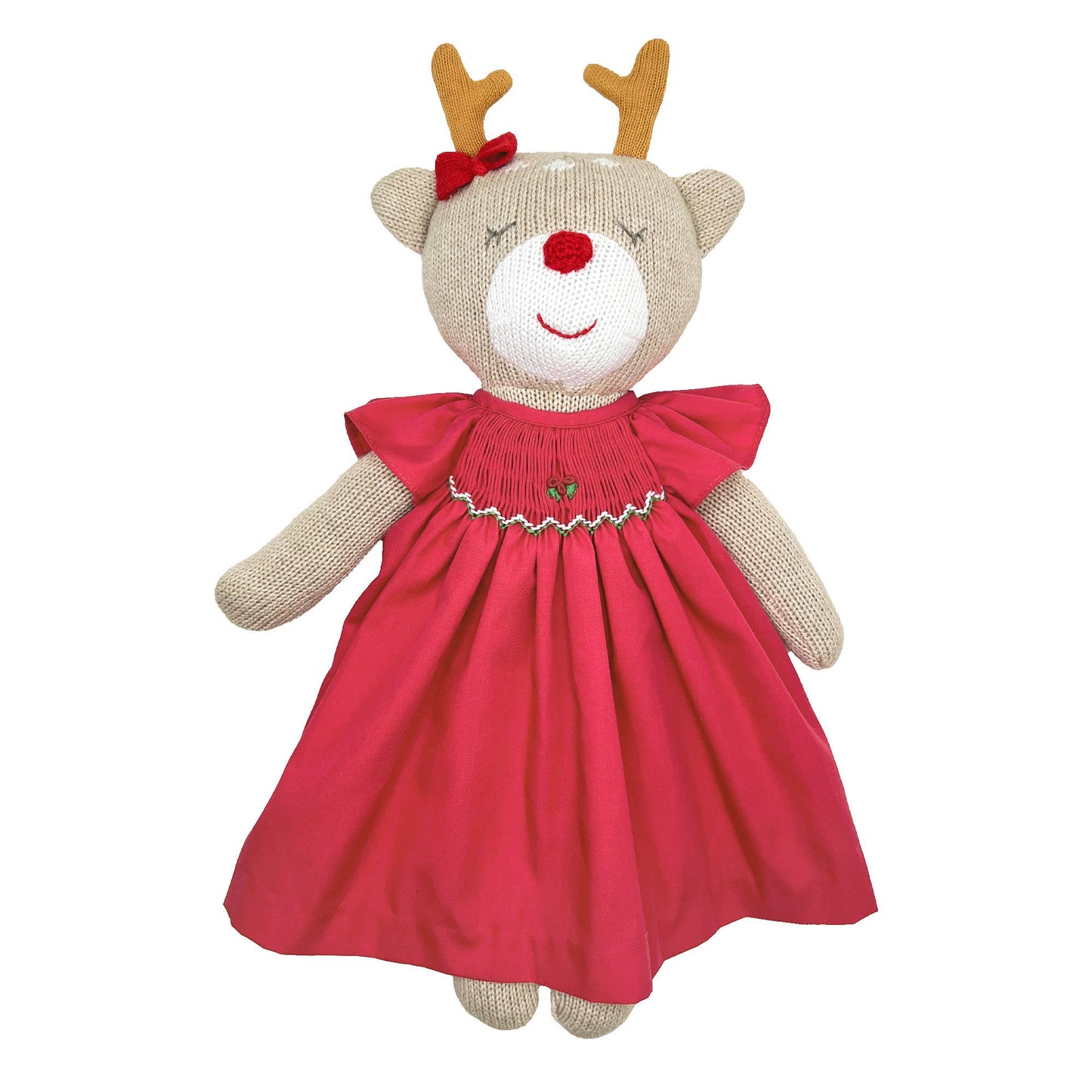 Knit Reindeer Doll with Embroidery