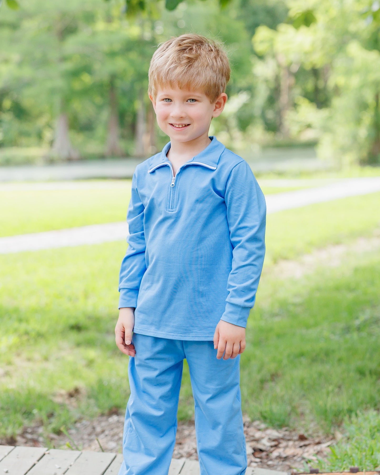 Evan Pullover Set- Cornflower Blue