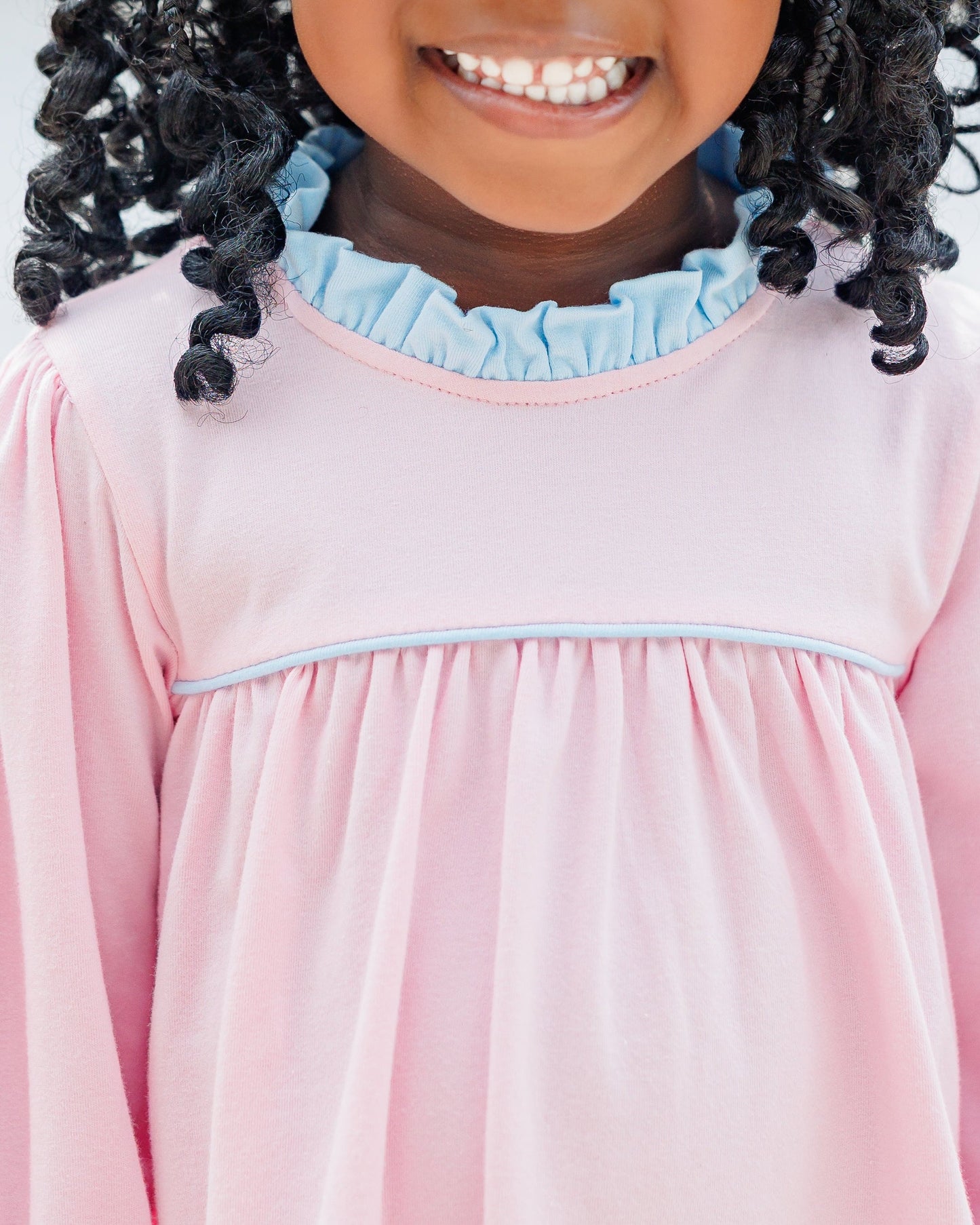 Annie Pants Set- Light Pink/Light Blue