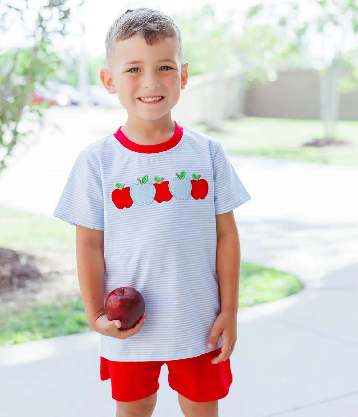 Apple A Day Short Set by Jellybean Smock Candy