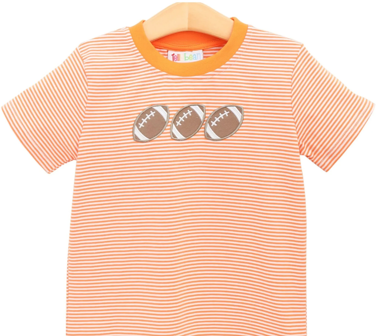 Football Trio Orange T-Shirt Jellybean by Smock Candy