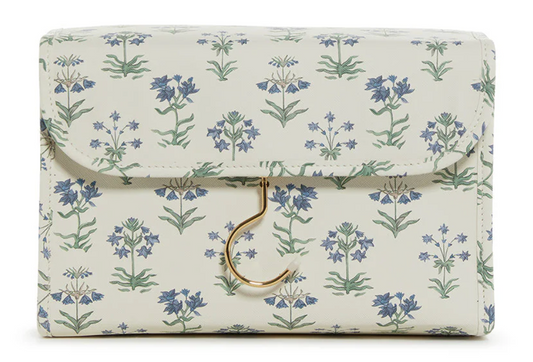 LUXE Hanging Toiletry case PROVENCE with Green Pinstripe Liner