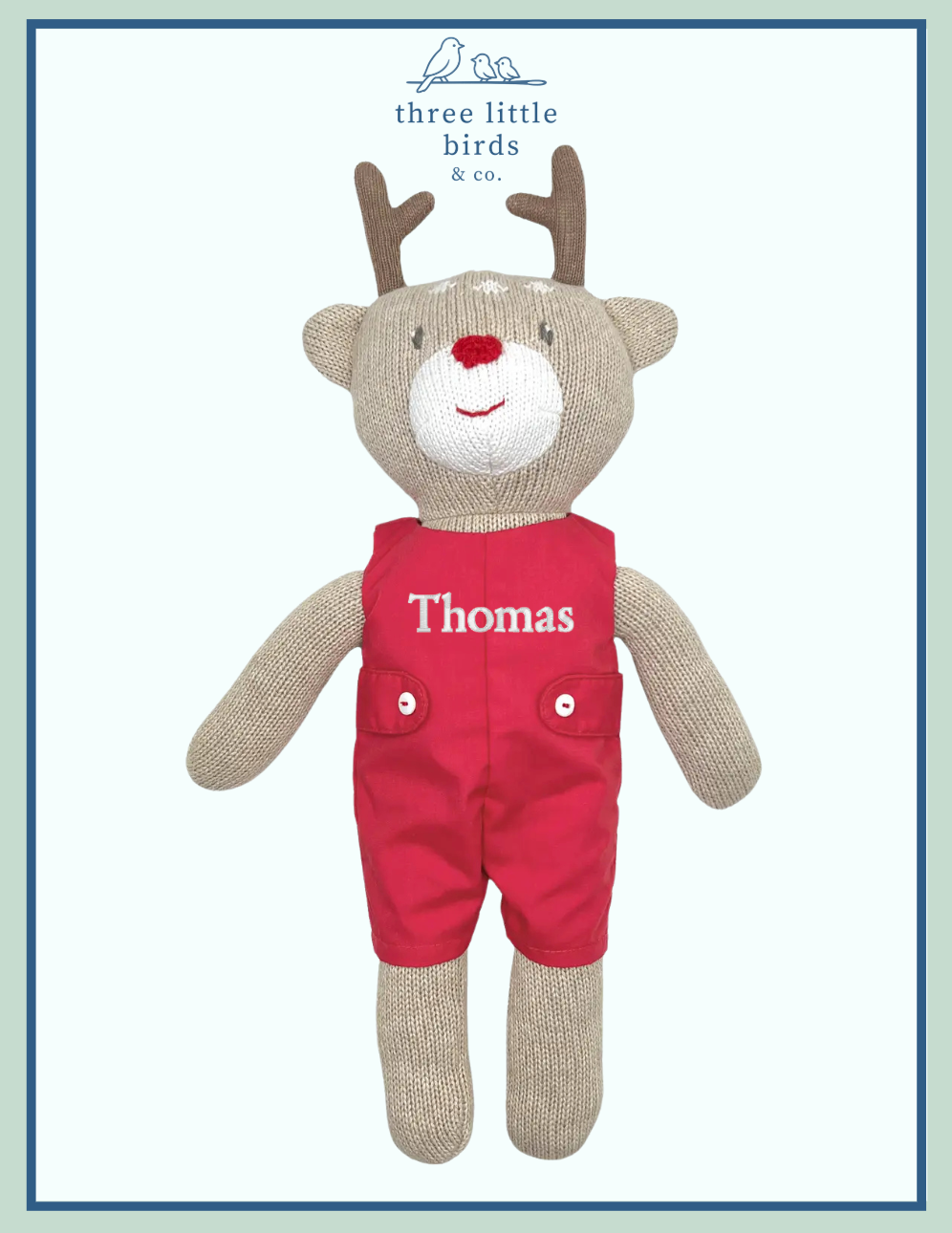 Knit Reindeer Doll with Embroidery