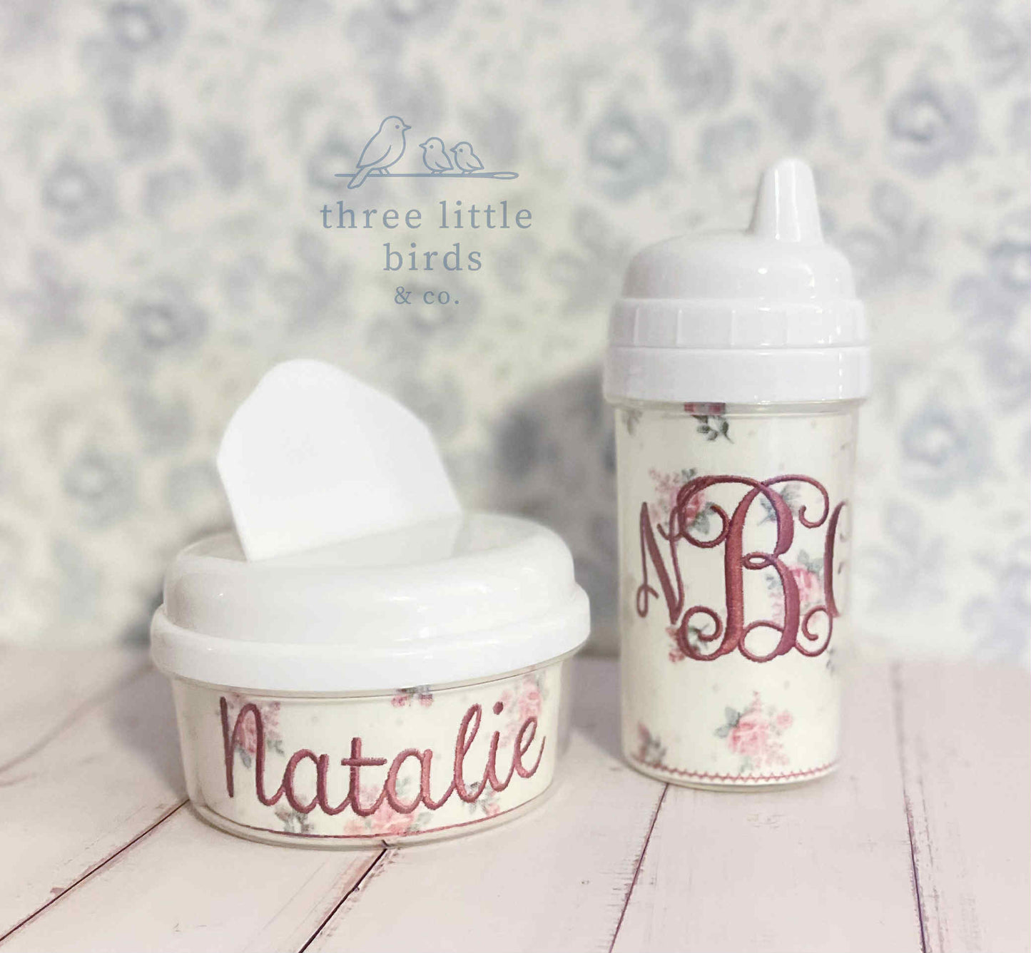 Vintage Floral Cup/Snack Set