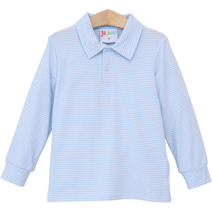 Michael Polo LS- Light Blue Stripe