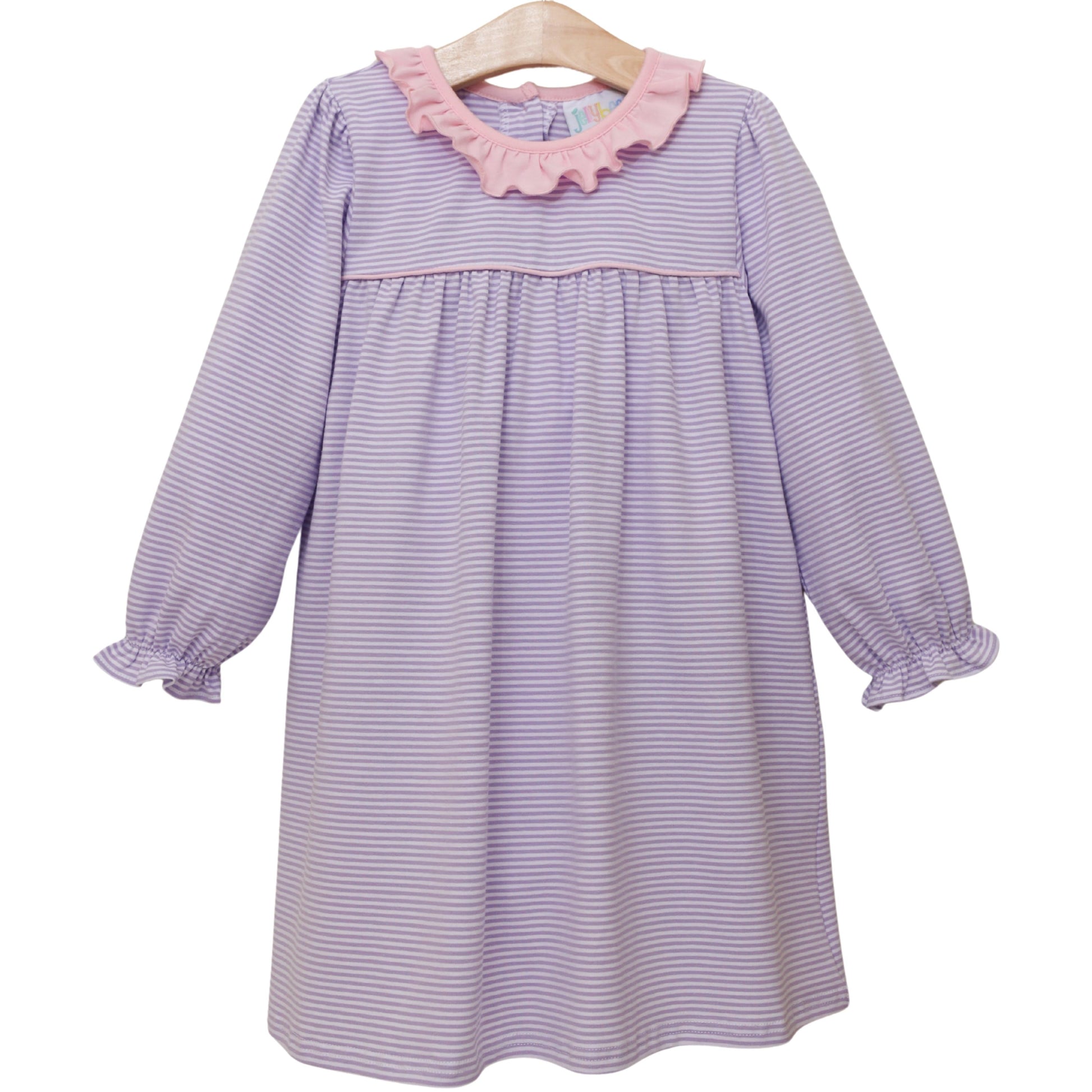 Audrey Dress- Lavender Stripe/Light Pink