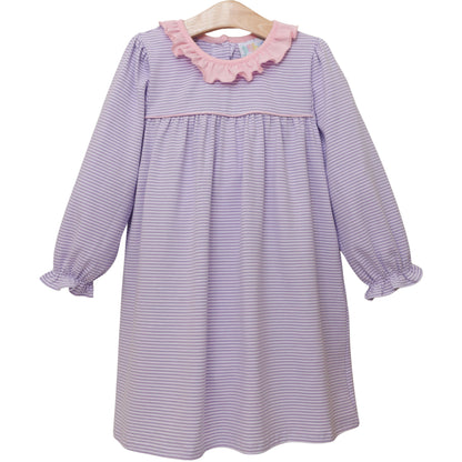 Audrey Dress- Lavender Stripe/Light Pink