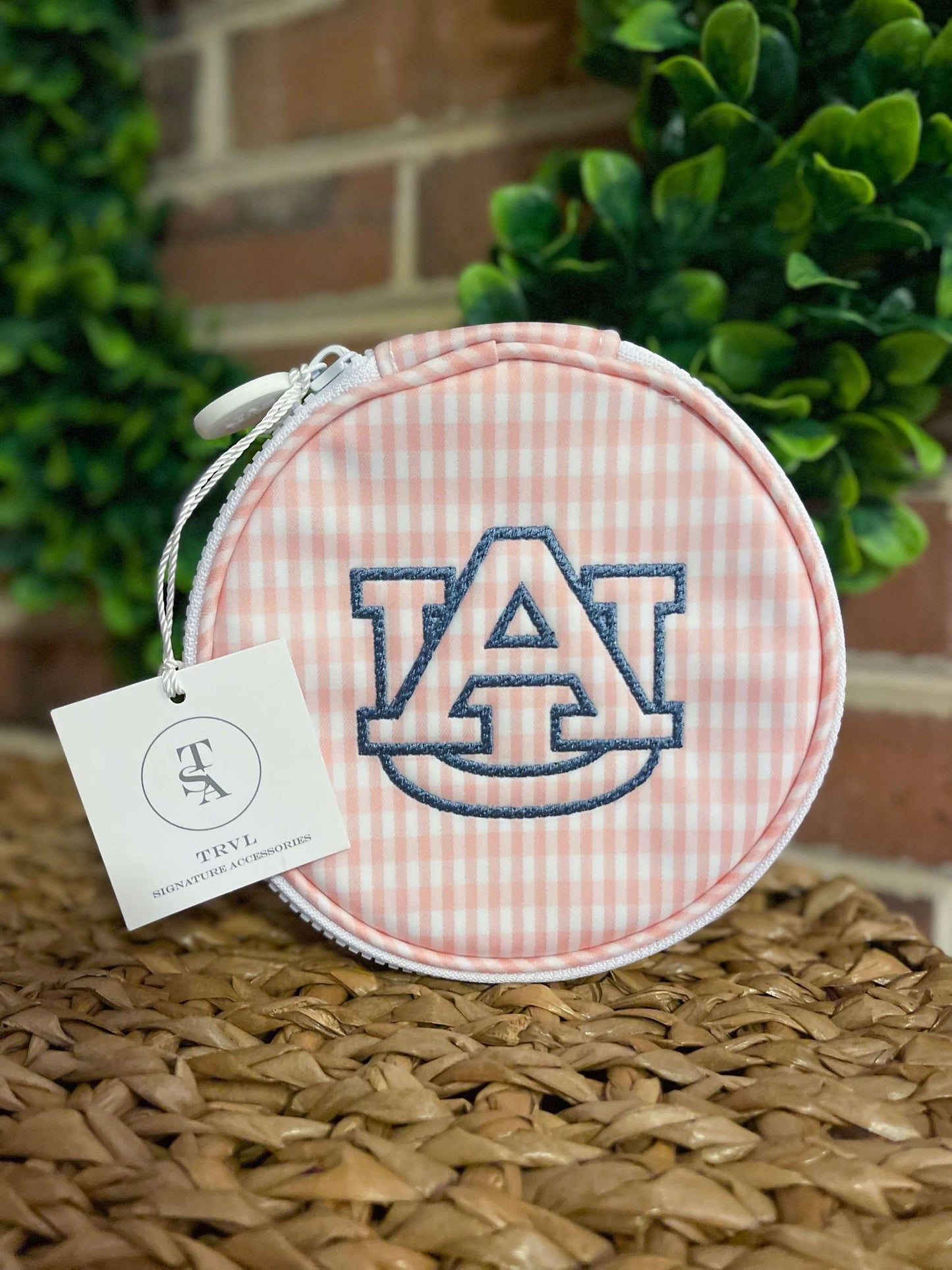 Round Up Jewelry Case - Gingham Taffy with AU
