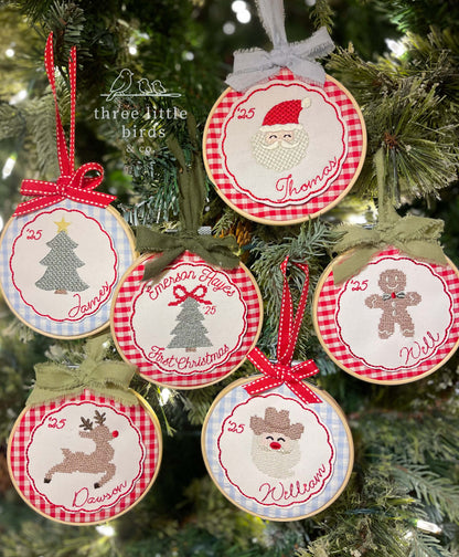 Classic Christmas Hoop Ornament