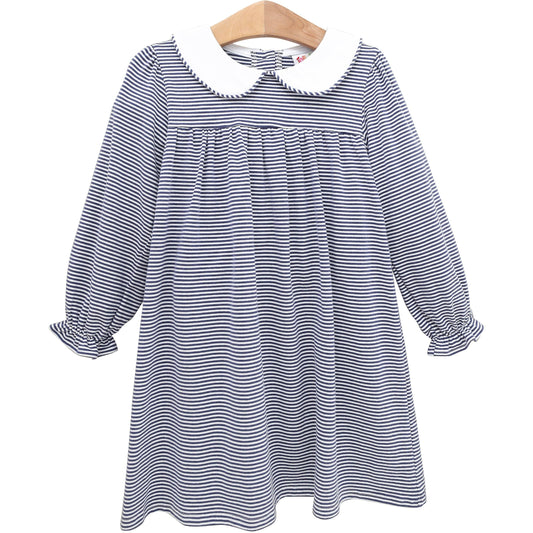 Lottie Dress- Navy Stripe