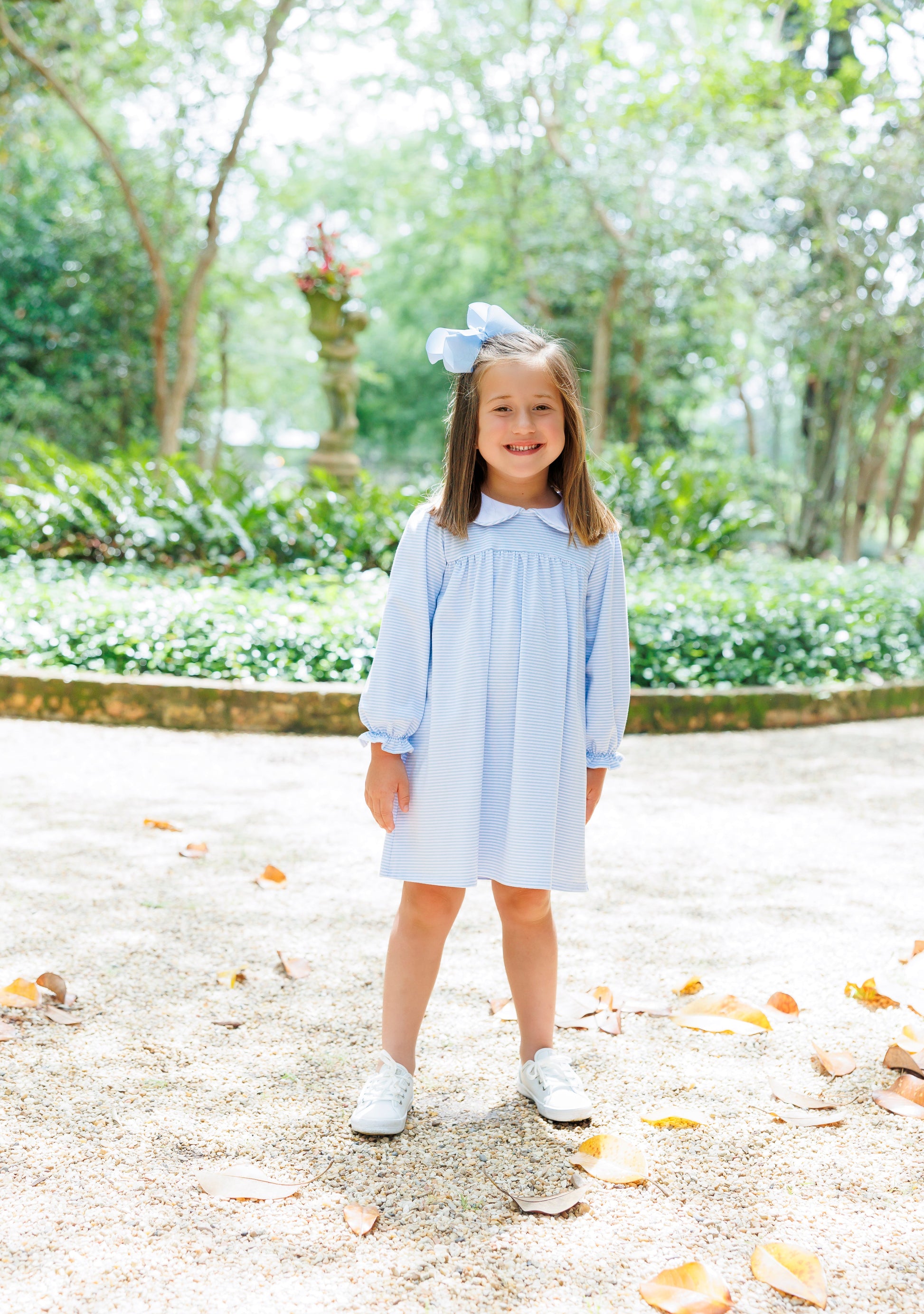 Lottie Dress- Light Blue Stripe