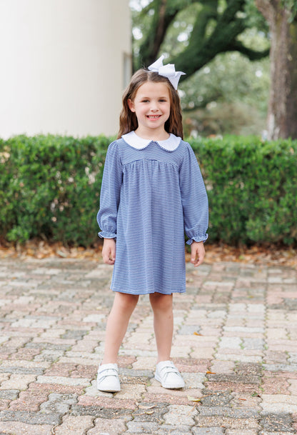 Lottie Dress- Navy Stripe