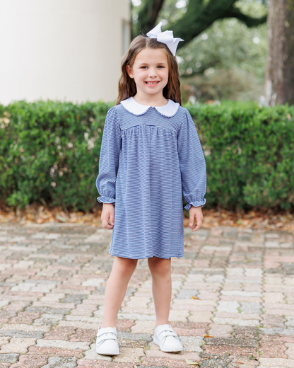Lottie Dress- Navy Stripe
