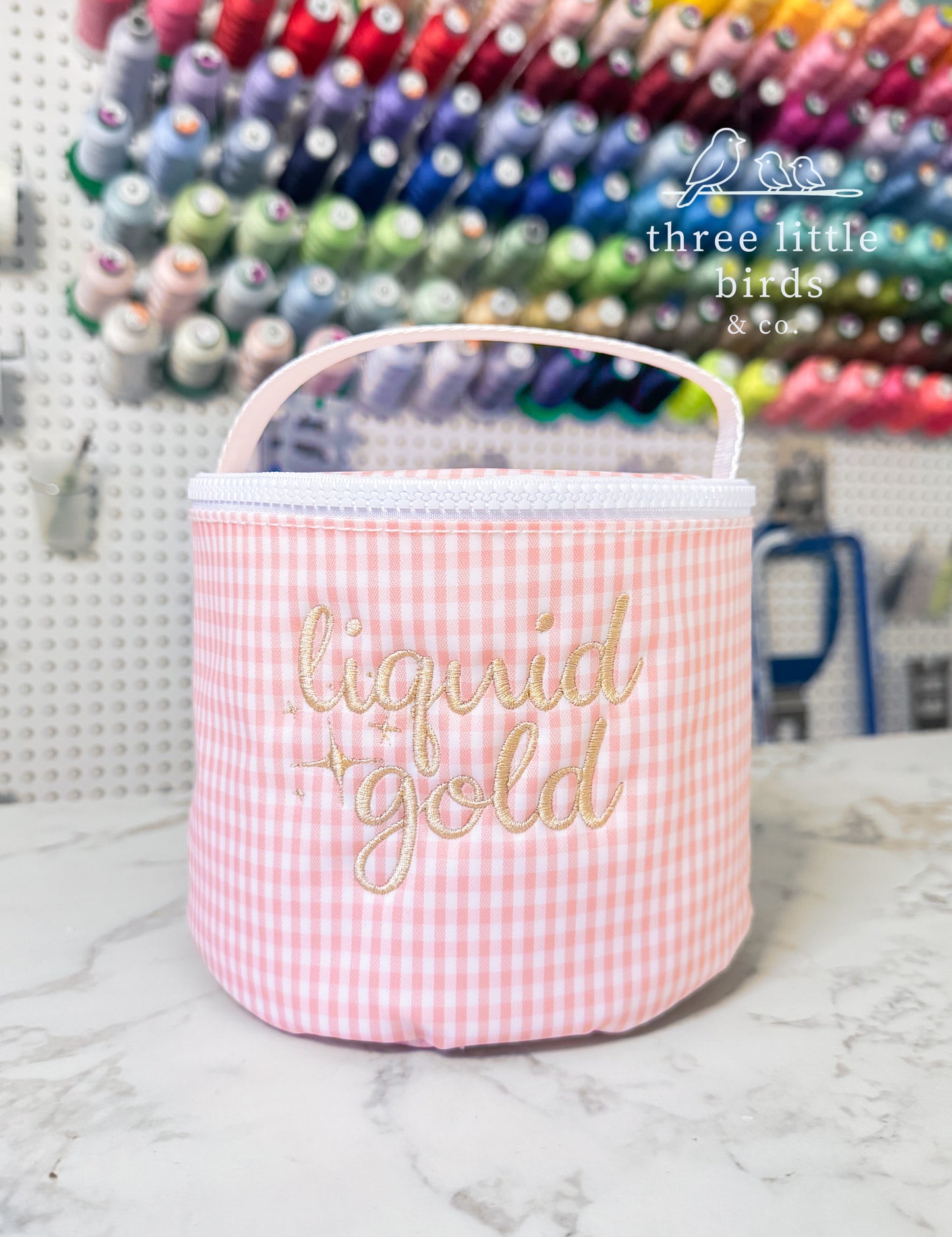 "liquid gold” Gingham Taffy TRVL Snack Bag