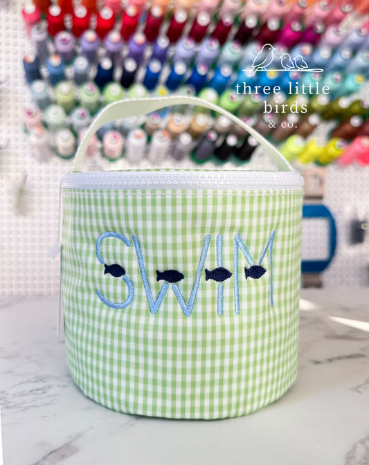 "SWIM” Gingham Leaf TRVL Snack Bag