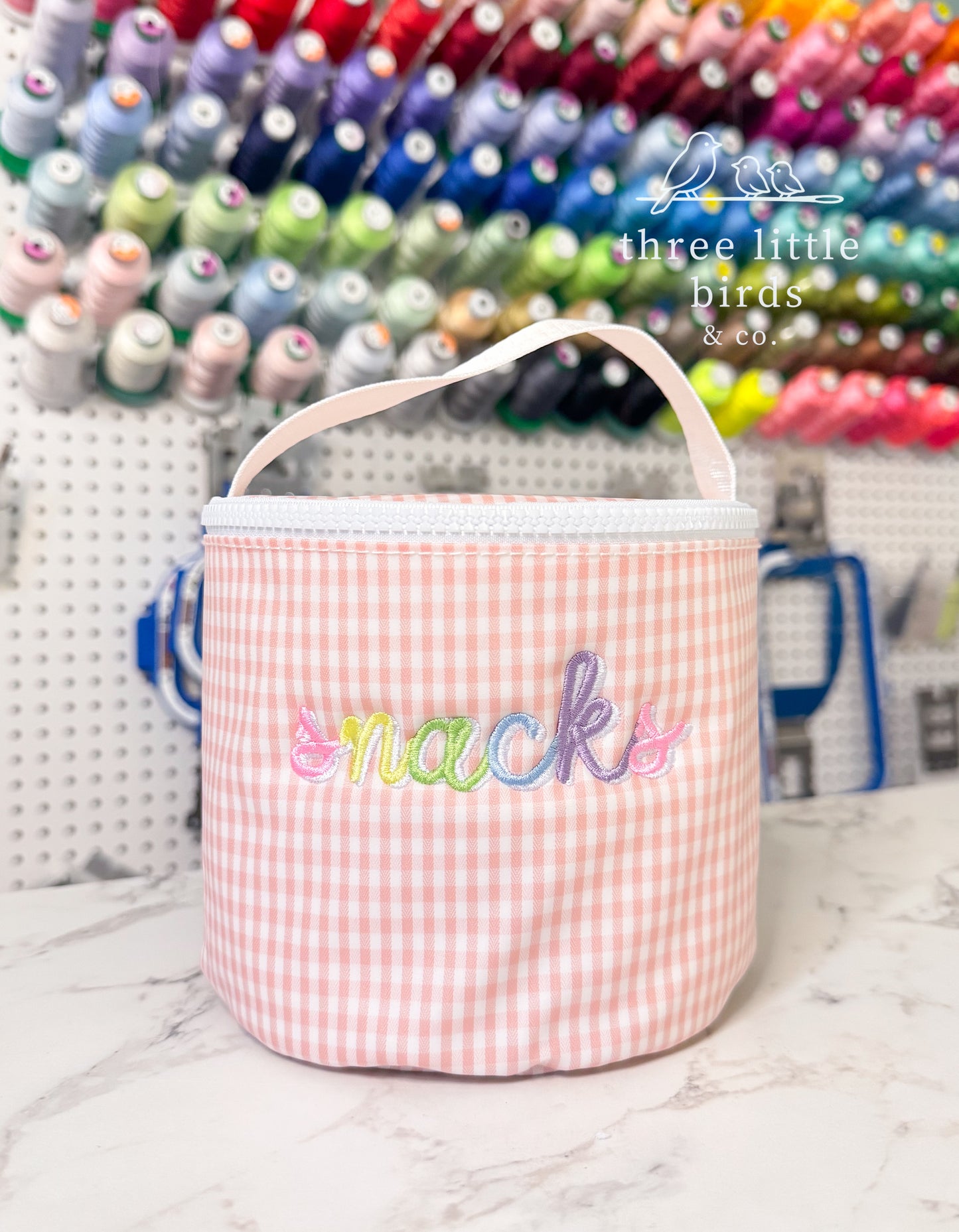 "snacks” Gingham Taffy TRVL Snack Bag