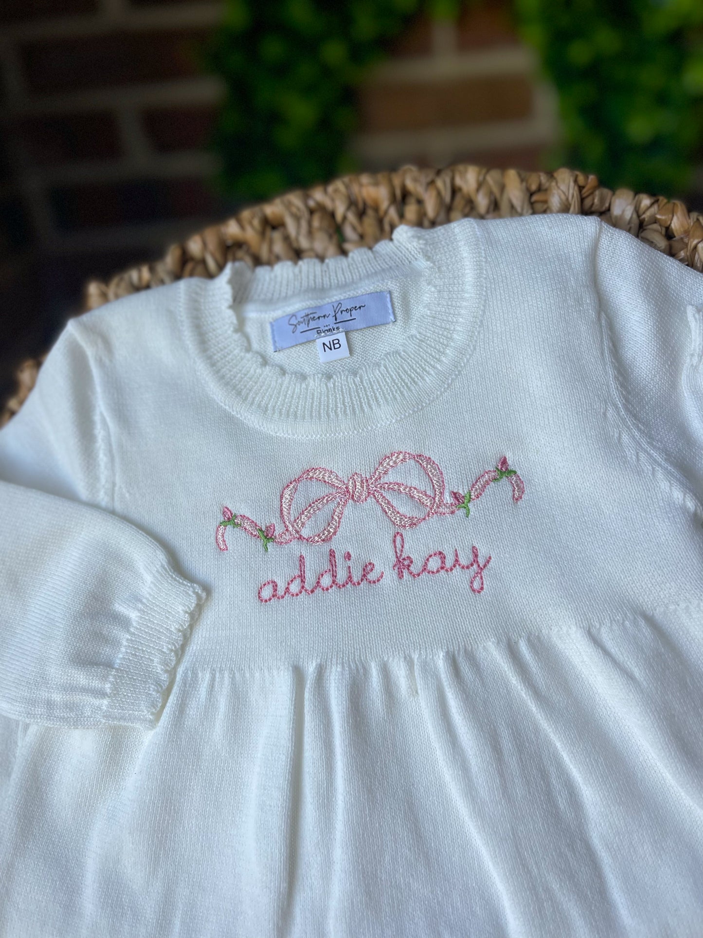 Newborn Knit Gown Cream