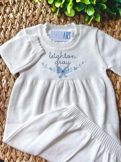 Newborn Knit Gown Cream
