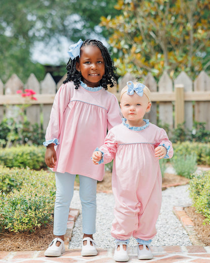 Annie Pants Set- Light Pink/Light Blue