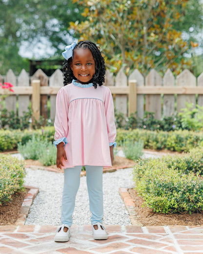 Annie Pants Set- Light Pink/Light Blue