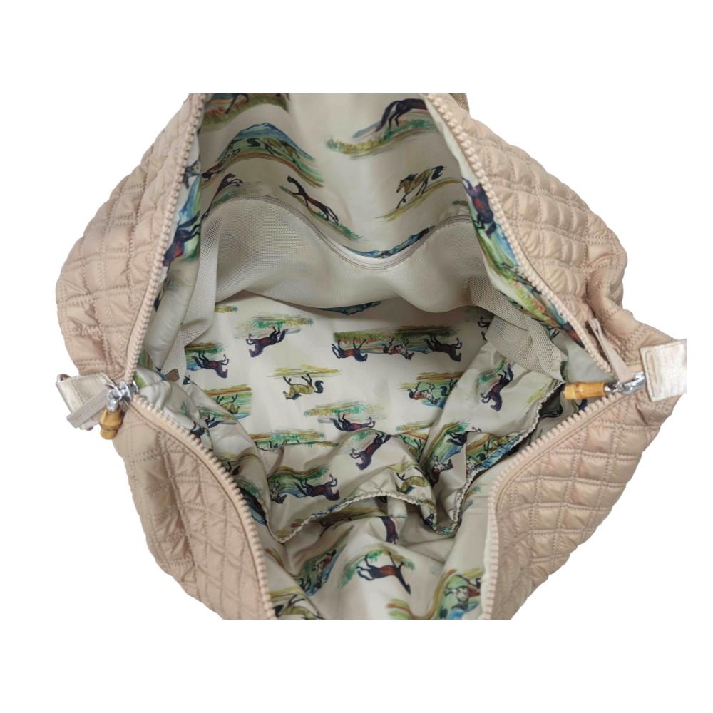 OVERPACKER QUILTED Duffel Wheat with Wild Horses liner