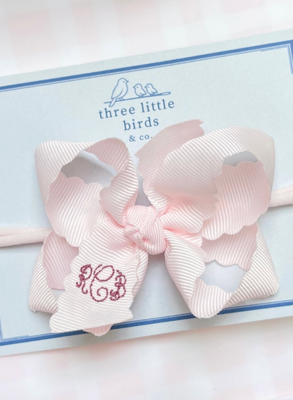 Scalloped Baby Headband Bow