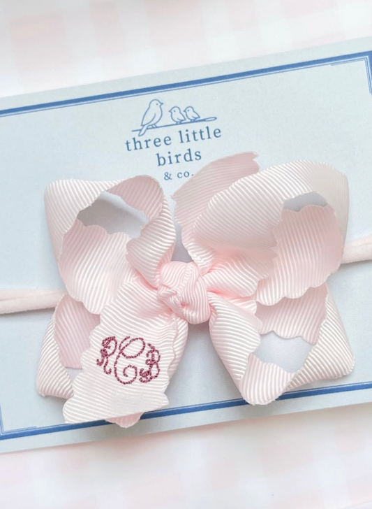 Scalloped Baby Headband Bow