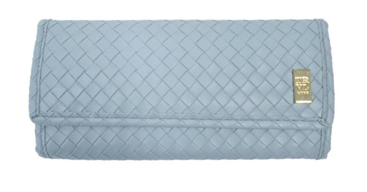 Luxe Jewelry Wallet TRVL Woven Bleu