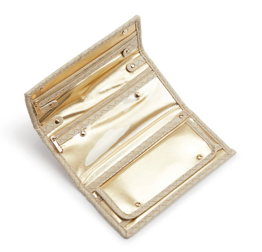Luxe Jewelry Wallet TRVL Woven Bisque