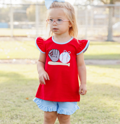 Spring Ball Ruffle Short Set Jellybean by Smock Candy