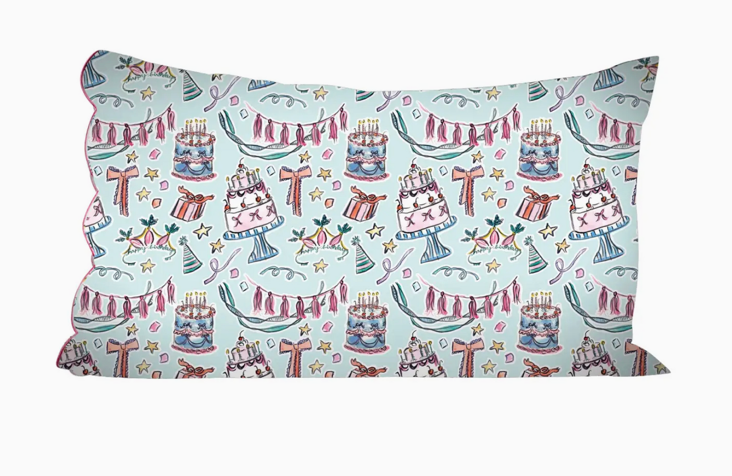 Scalloped Happy Birthday Pillowcase