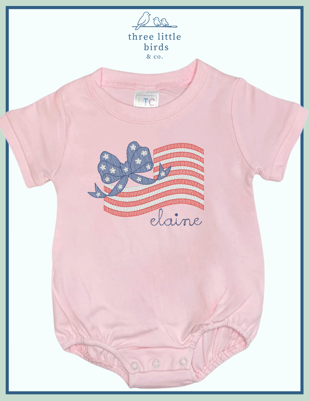 Girls Patriotic Short Sleeve T-Shirt Bubble
