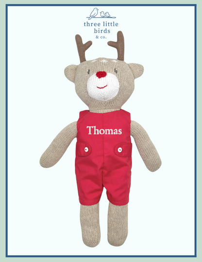 Knit Reindeer Doll with Embroidery