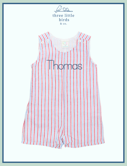 Boys Patriotic Seersucker Shortall