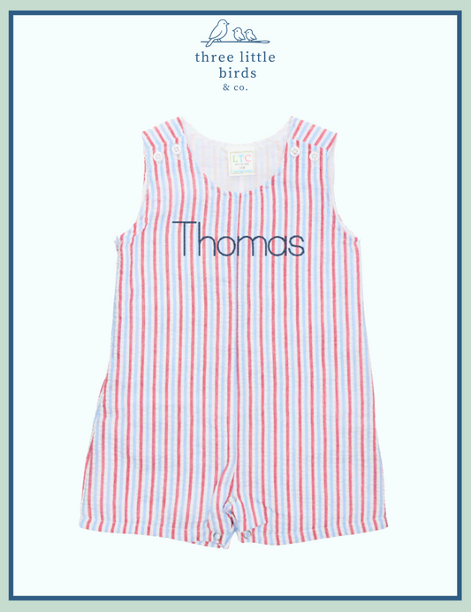 Boys Patriotic Seersucker Shortall