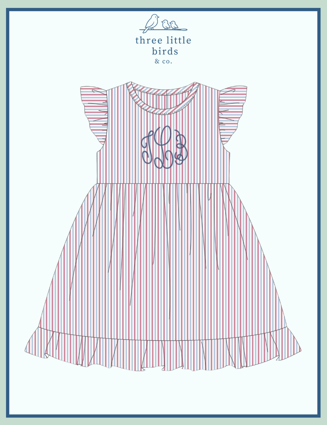 Girls Patriotic Seersucker Dress