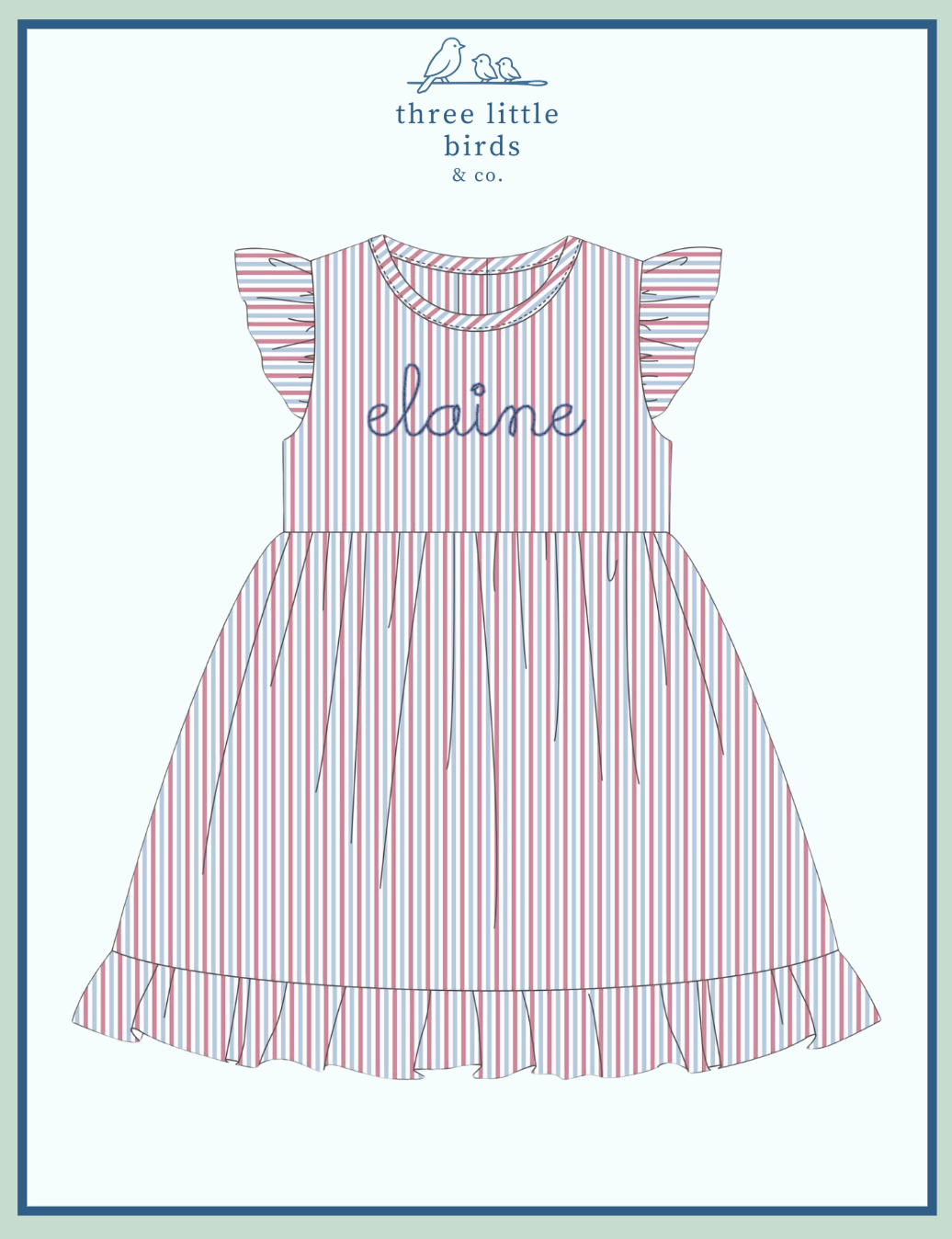 Girls Patriotic Seersucker Dress