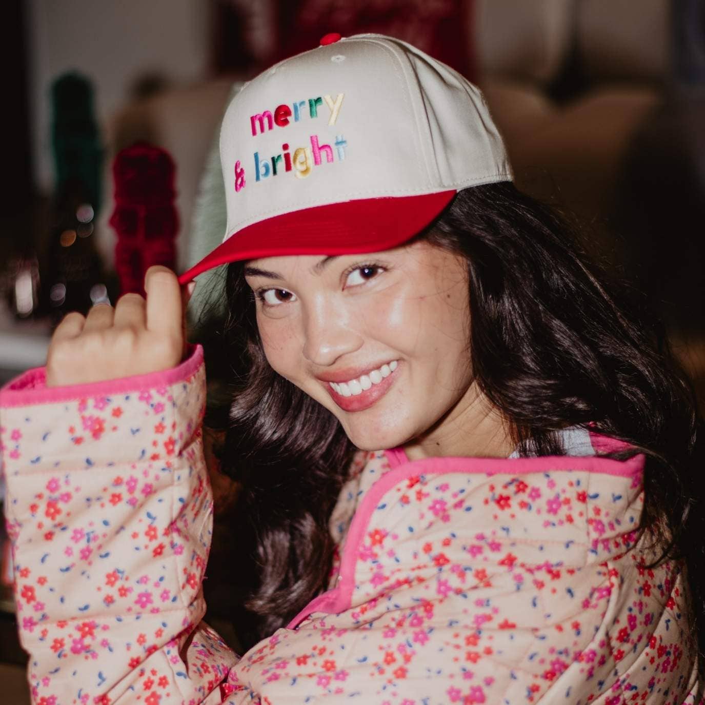 Wholesale Merry & Bright (Multi) Vintage Christmas Trucker Hat