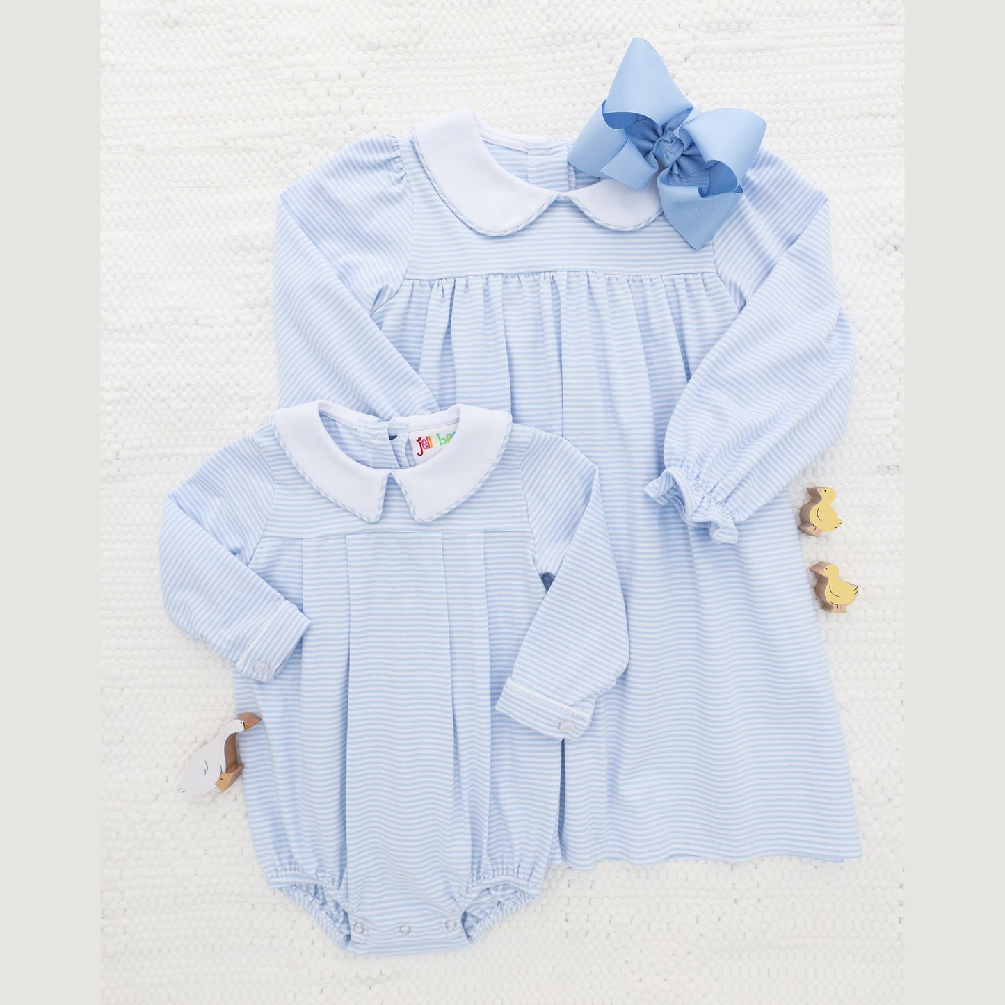 Lottie Dress- Light Blue Stripe