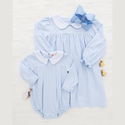 Lottie Dress- Light Blue Stripe