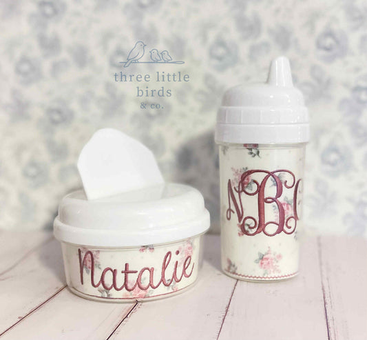 Vintage Floral Cup/Snack Set
