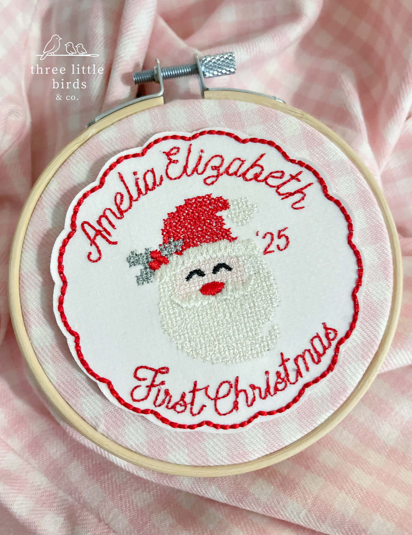 Classic Christmas Hoop Ornament